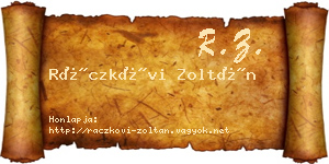 Ráczkövi Zoltán névjegykártya