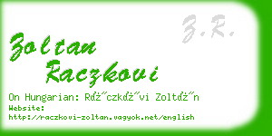 zoltan raczkovi business card